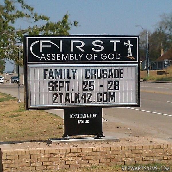 Church Sign for First Assembly of God