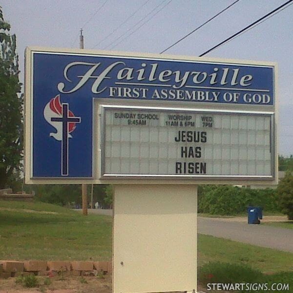 Church Sign for Haileyville First Assembly