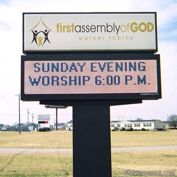 Church Sign for First Assembly of God