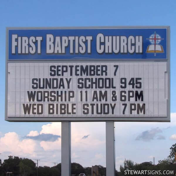 Church Sign for First Baptist Church - Van Vleck