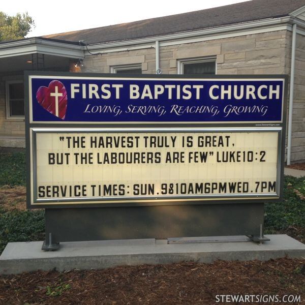 Church Sign for First Baptist Church