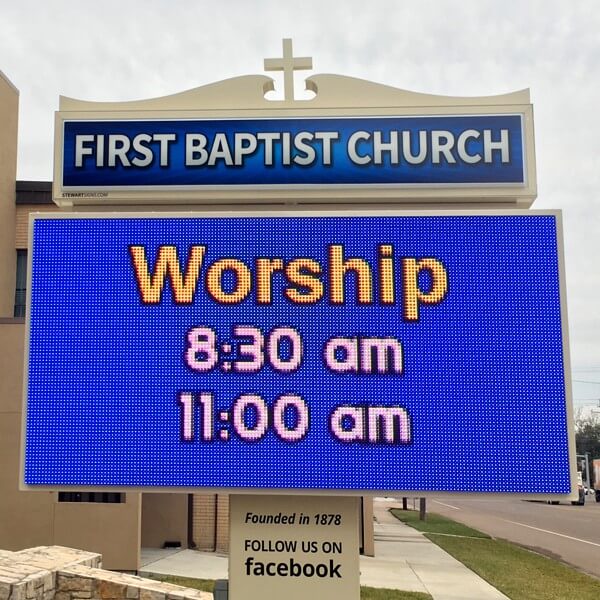 Church Sign for First Baptist Church