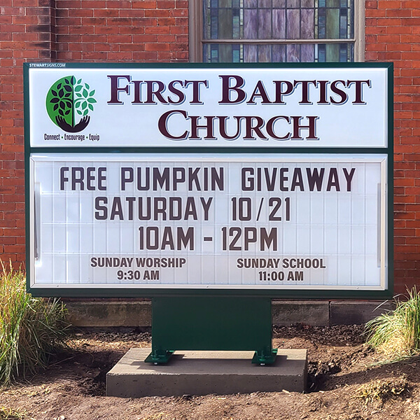 Church Sign for First Baptist Church