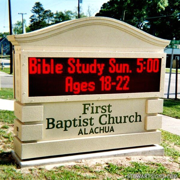 Church Sign for First Baptist Church of Alachua