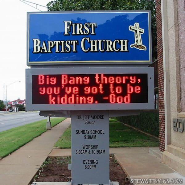 Church Sign for First Baptist Church