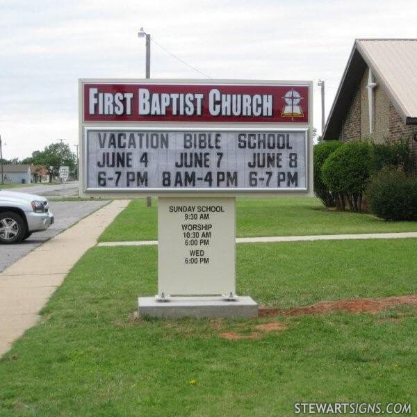 Church Sign for First Baptist Church