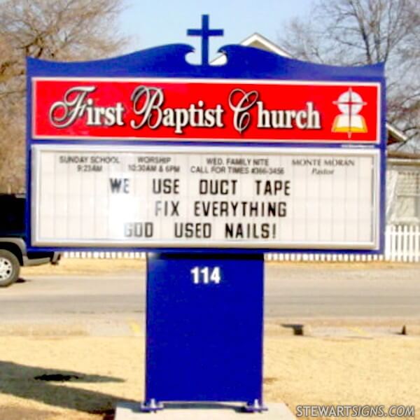 Church Sign for First Baptist Church