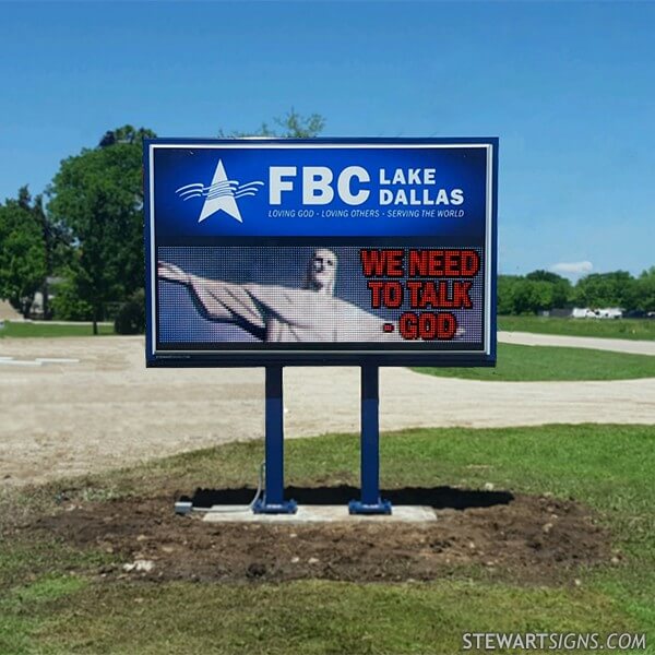 Church Sign for First Baptist Church Lake Dallas