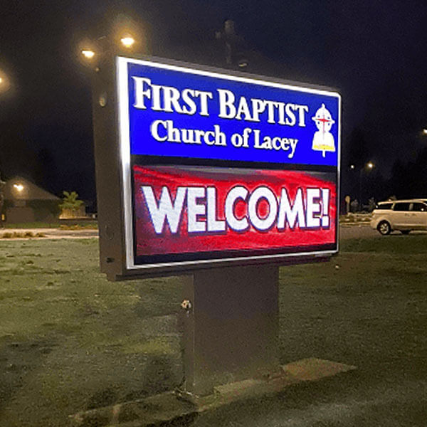 Church Sign for First Baptist Church of Lacey