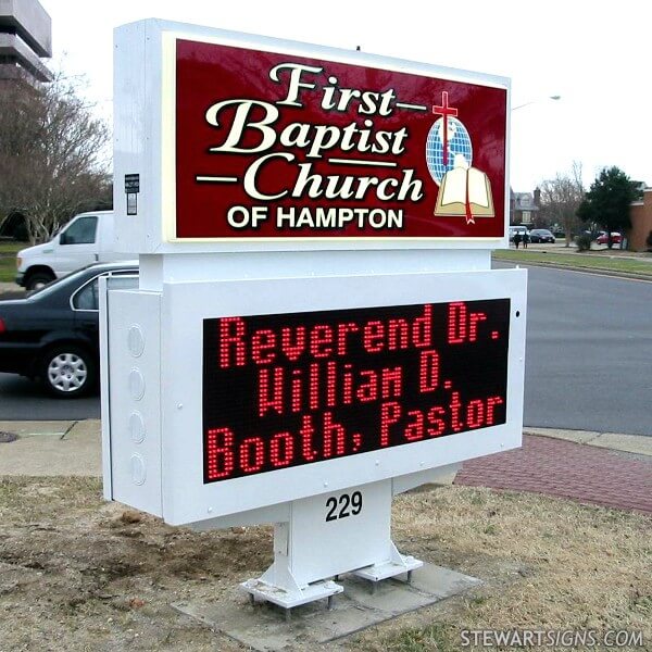 Church Sign for First Baptist Church of Hampton