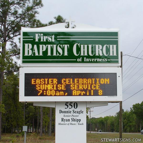 Church Sign for First Baptist Church