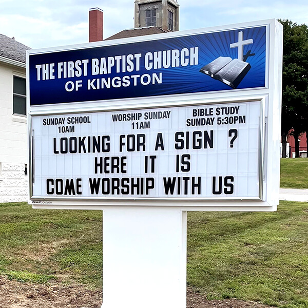 Church Sign for First Baptist Church of Kingston