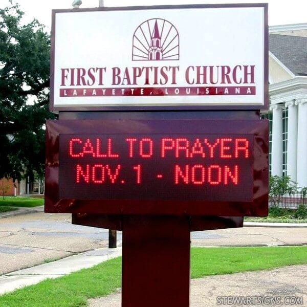 Church Sign for First Baptist Church