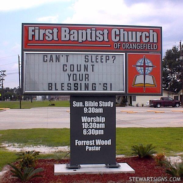 Church Sign for First Baptist Church - Orangefield