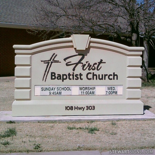 Church Sign for First Baptist Church