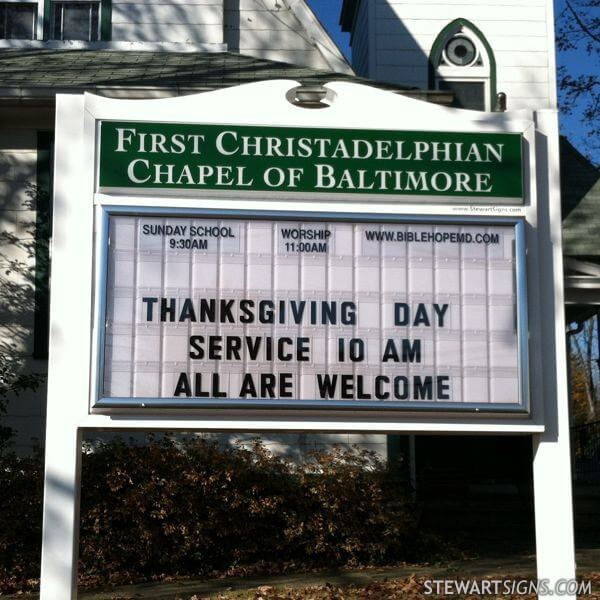 Church Sign for First Christadelphian Chapel of Baltimore