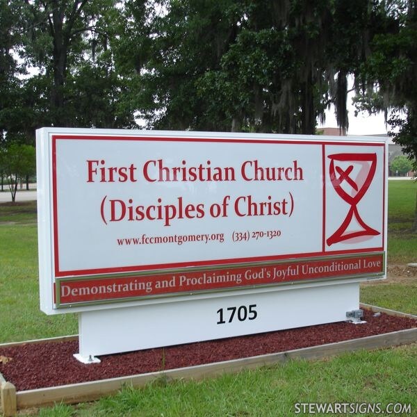 Church Sign for First Christian Church Disciples of Christ