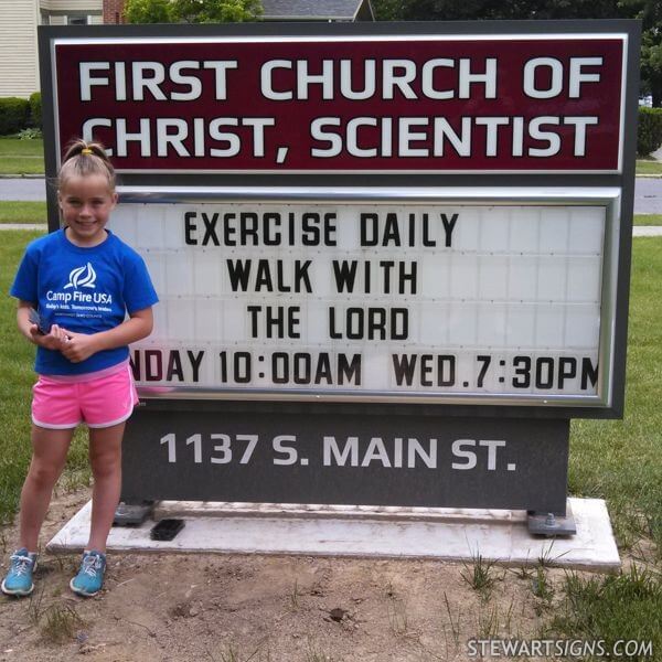 Church Sign for First Church of Christ, Scientist and Reading Room