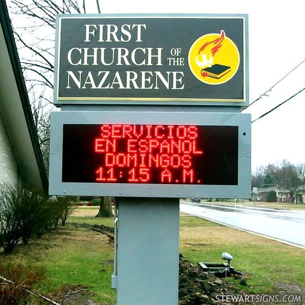 Church Sign for First Church of the Nazarene