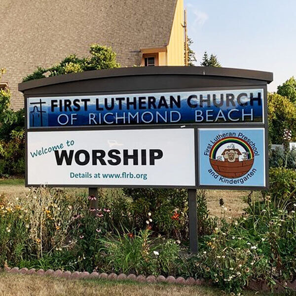 Church Sign for First Lutheran of Richmond Beach