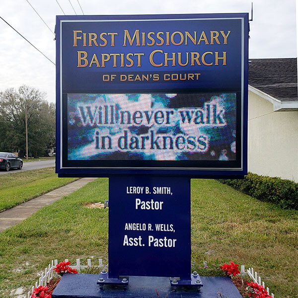 Church Sign for First Missionary Baptist Church of Dean's Court