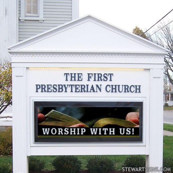 Church Sign for Leroy First Presbyterian Church