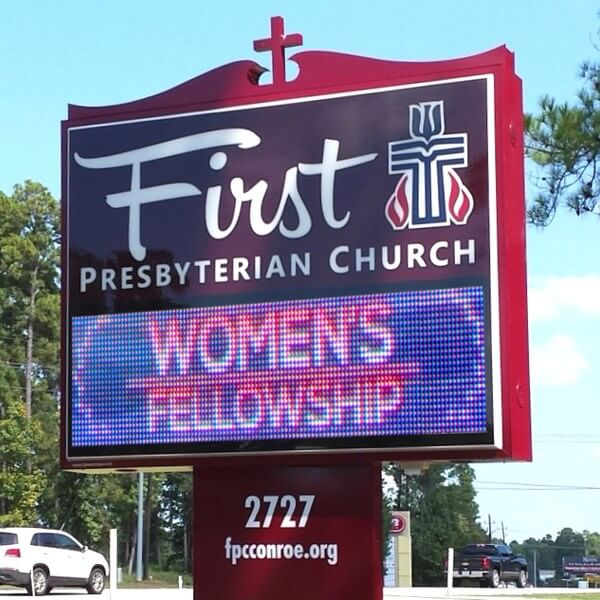 Church Sign for First Presbyterian Church