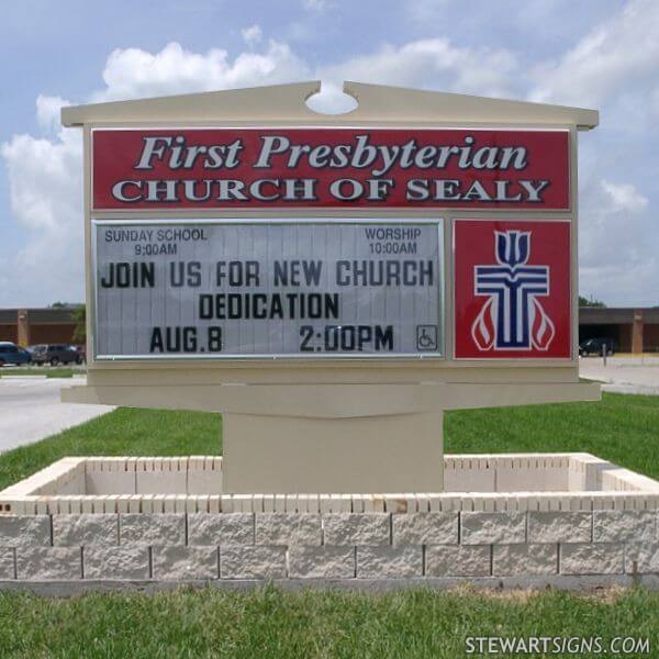 Church Sign for First Presbyterian Church of Sealy