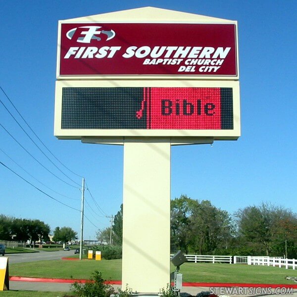 Church Sign for First Southern Baptist Church Del City