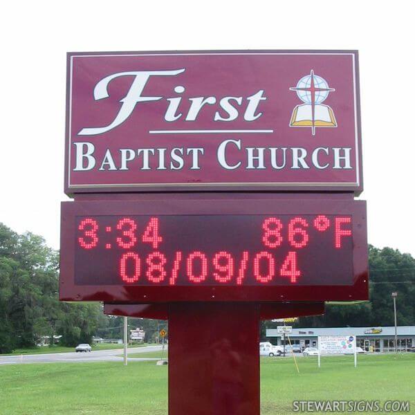 Church Sign for First Baptist Church