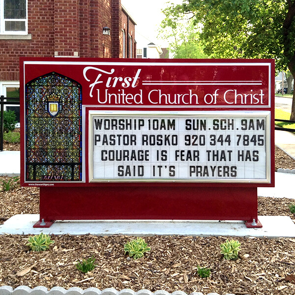 Church Sign for First United Church of Christ