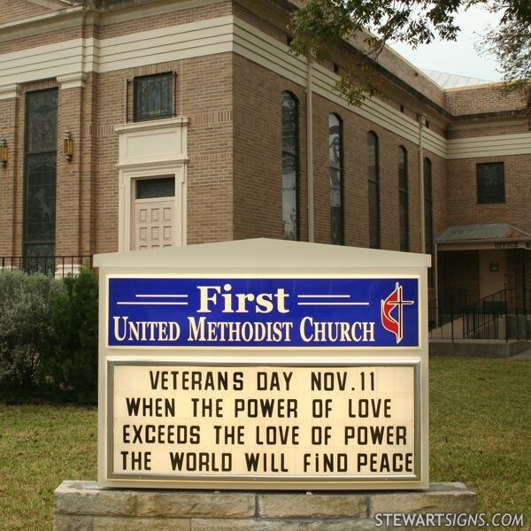 Church Sign for First United Methodist Church