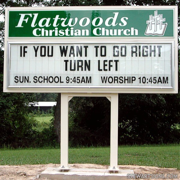 Church Sign for Flatwoods Christian Church