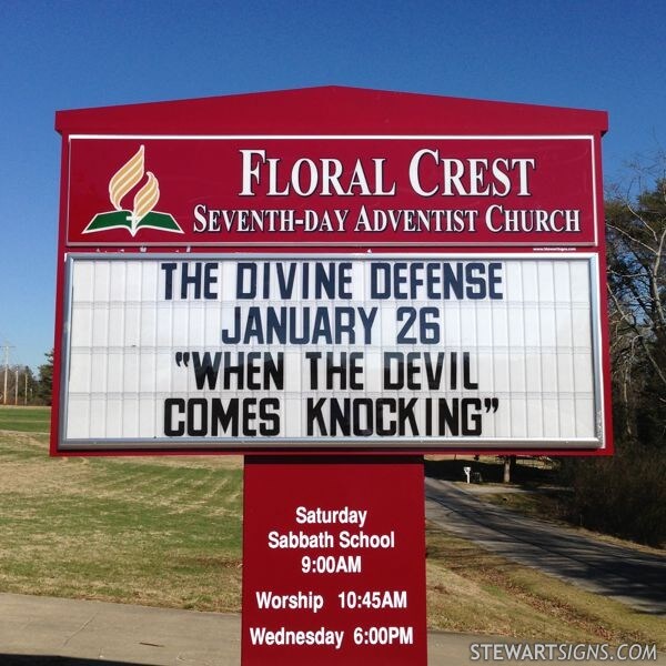 Church Sign for Floral Crest Seventh-day Adventist Church