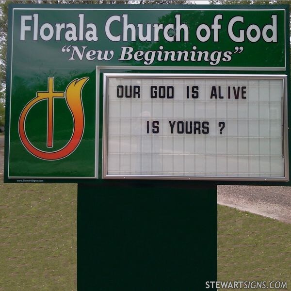 Church Sign for Florala Church of God