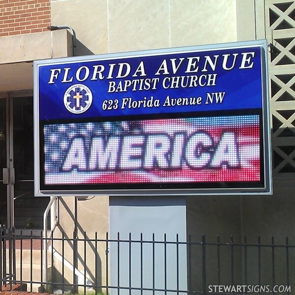 Church Sign for Florida Avenue Baptist Church