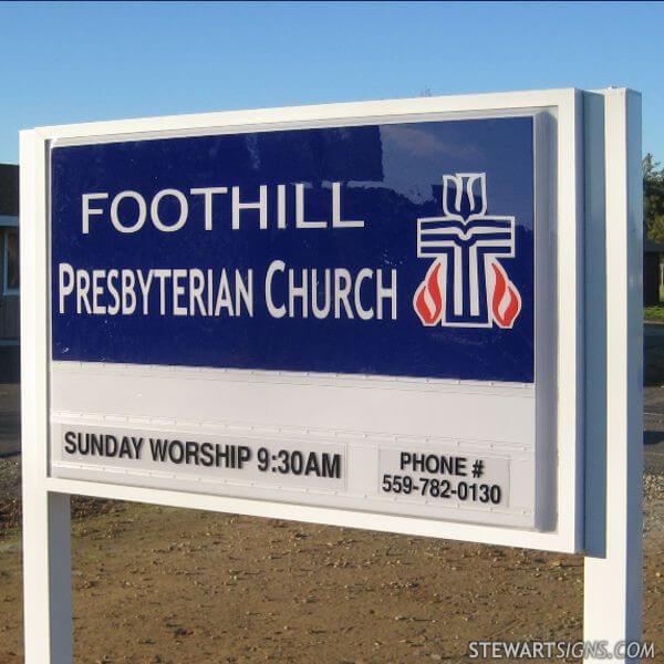 Church Sign for Foothill Presbyterian Church