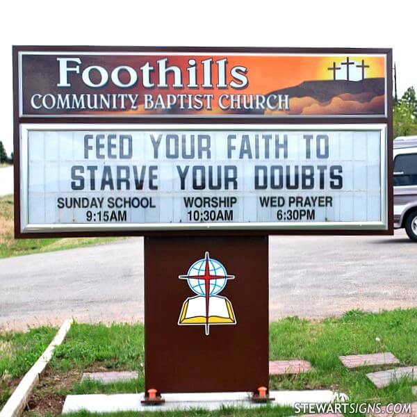 Church Sign for Foothills Community Baptist Church