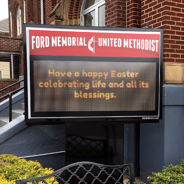 Church Sign for Ford Memorial United Methodist