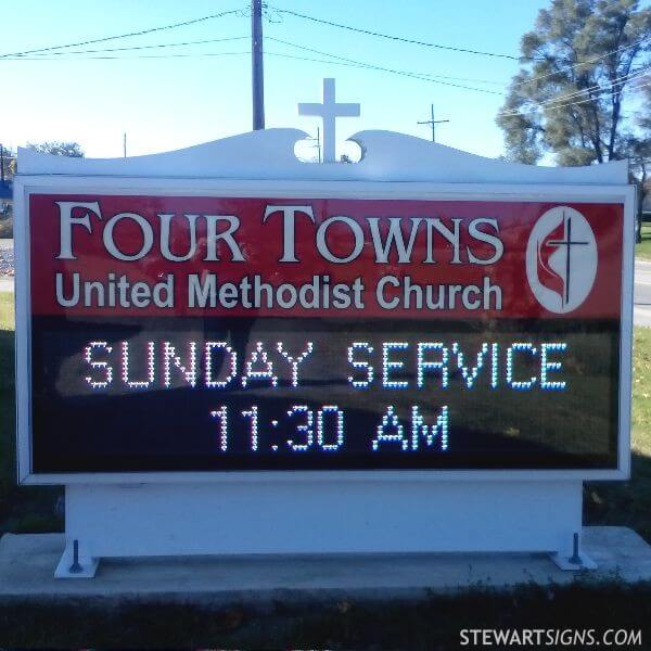 Church Sign for Four Towns United Methodist Church