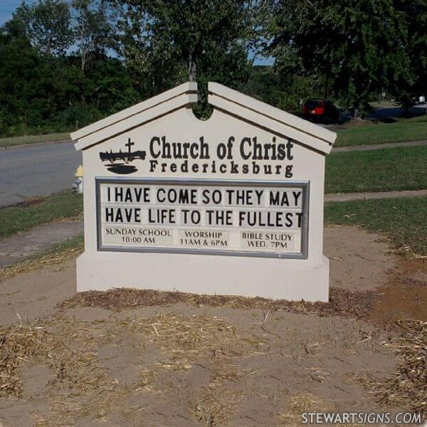 Church Sign for Fredericksburg Church of Christ