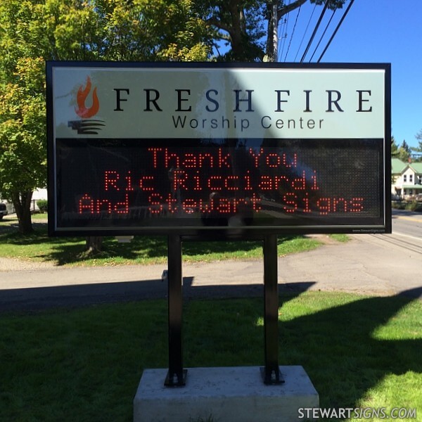 Church Sign for Fresh Fire Worship Center