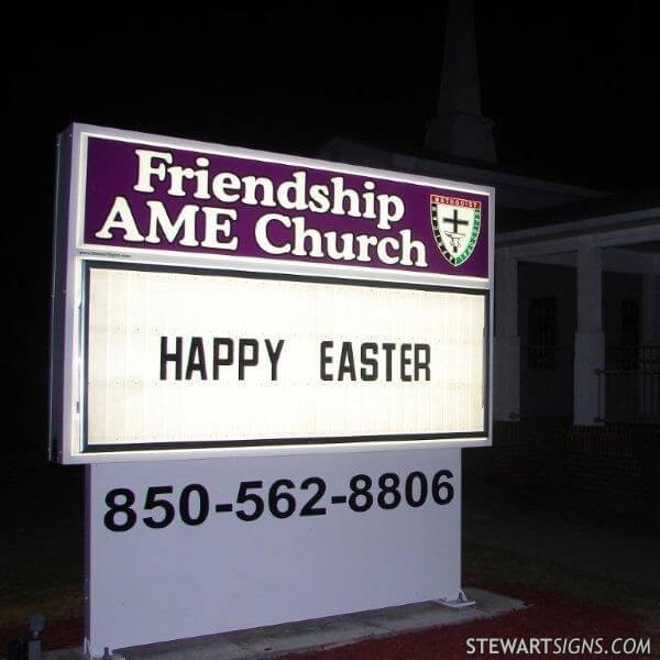 Church Sign for Friendship African Methodist Episcopal Church