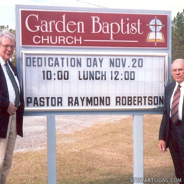 Church Sign for Garden Baptist Church