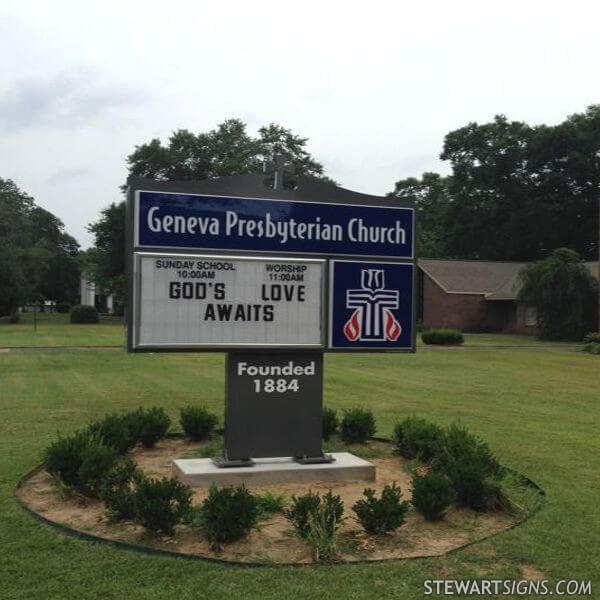 Church Sign for Geneva Presbyterian Church