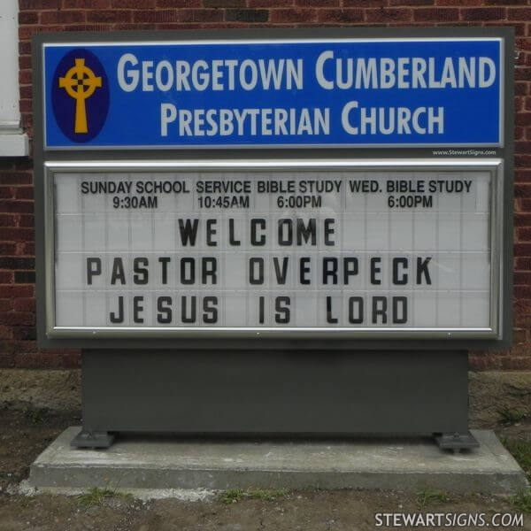 Church Sign for Georgetown Cumberland Presbyterian Church