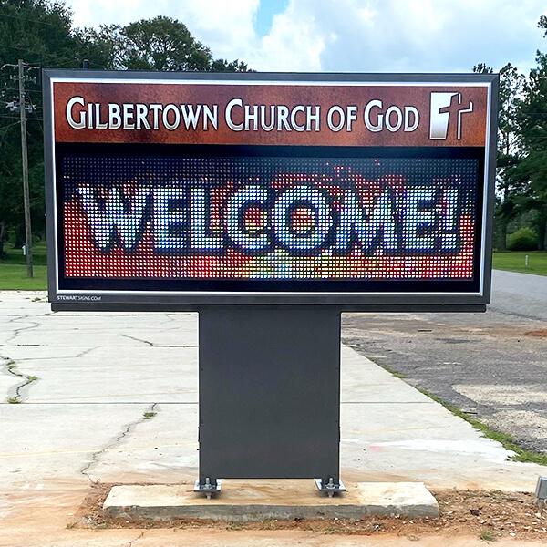 Church Sign for Gilbertown Church of God
