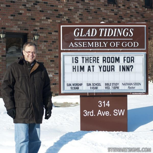 Church Sign for Glad Tidings Assembly of God