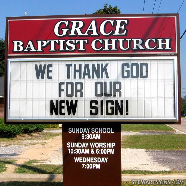 Church Sign for Grace Baptist Church