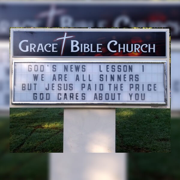 Church Sign for Grace Bible Church